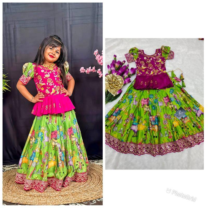 NEW LAUNCING KIDS LEHENGA CHOLI chinon Kids apparel wholesale market in Mumbai